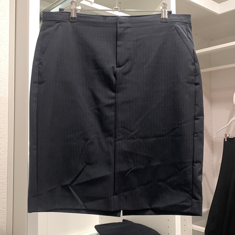 Black Pinstripe Gap Pencil Skirt